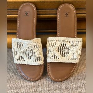 Shade & Shore Cream Crochet Sandals